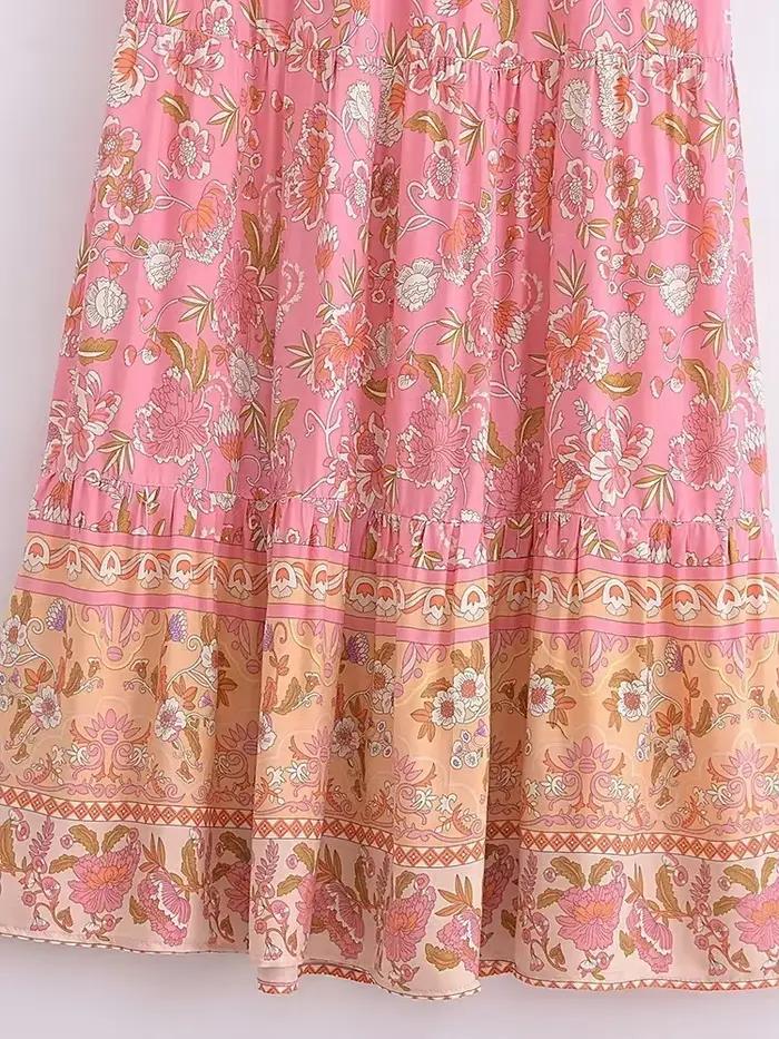 Jupe de plage bohème à imprimé floral pour femme