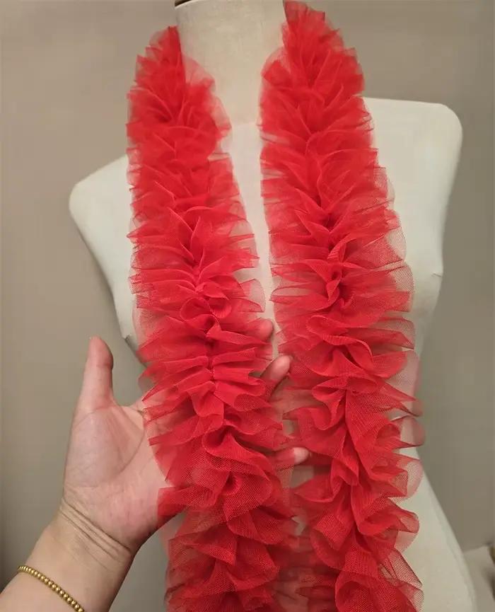 Jupe évasée en gaze double couche prune violette avec volants et ourlet effiloché pour femmes, élégante et romantique pour occasions spéciales
