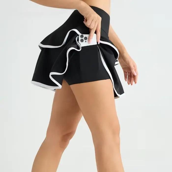 Jupe de Yoga gâteau avec poches pour femmes