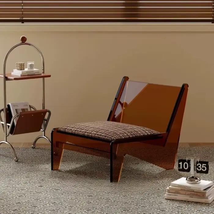 Fauteuils de salon vintage, chaises de balcon, chaises de salon confortables de style français, chaises uniques en acrylique, mobilier de style Mid-Century