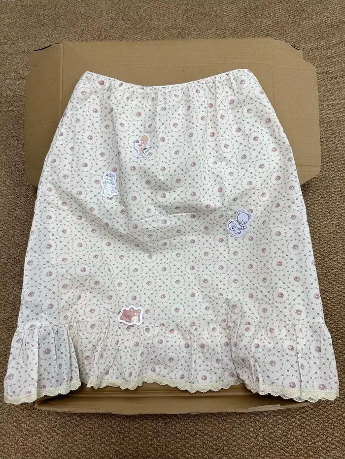 Jupe trapèze taille haute à motif floral violet pour femme