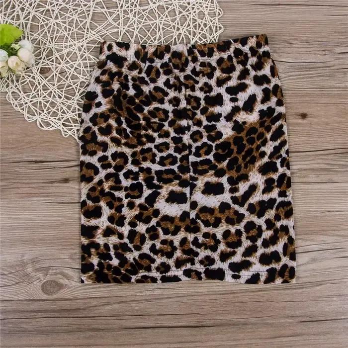 Mini jupe taille haute imprimée léopard pour femme