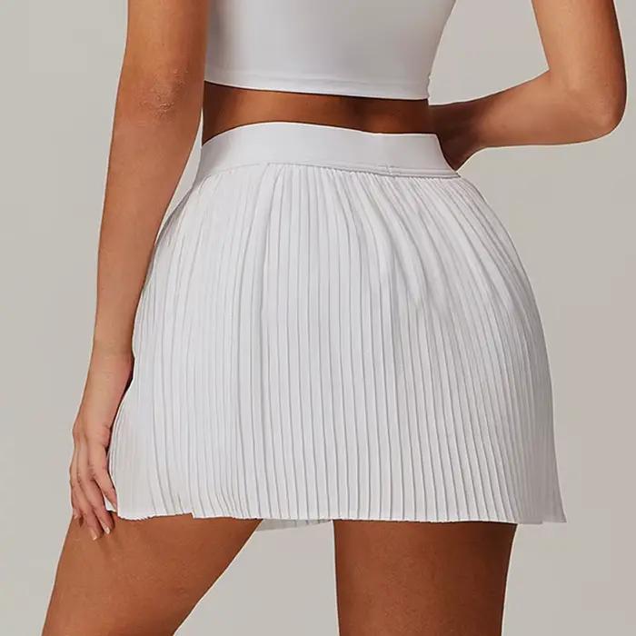 Jupe plissée athlétique Vitalinovo pour femmes, taille haute, matériau élasthanne et nylon, idéale pour le tennis, golf, course à pied, et autres activités sportives