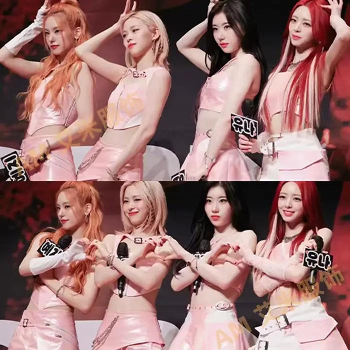 Haut de chant KPOP personnalisé pour groupe de filles, jupe de princesse Sexy pour fête d'anniversaire, ensemble de spectacle de compétition de danse de pom-pom girl