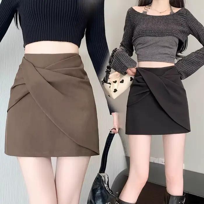Nouvelle jupe coréenne ample à taille haute pour femme