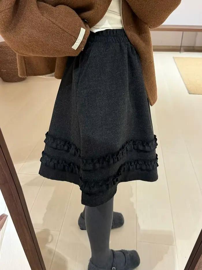 Nouvelle jupe mi-longue taille haute pour l'automne et l'hiver : un look amincissant à la cheville