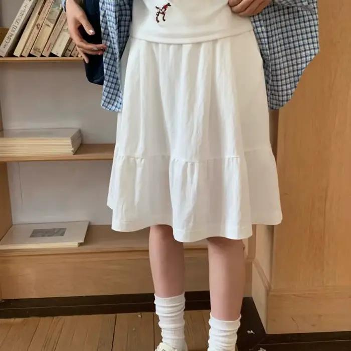Femmes japonaises jupe décontractée printemps été 2025 taille haute une ligne cheville longueur mode