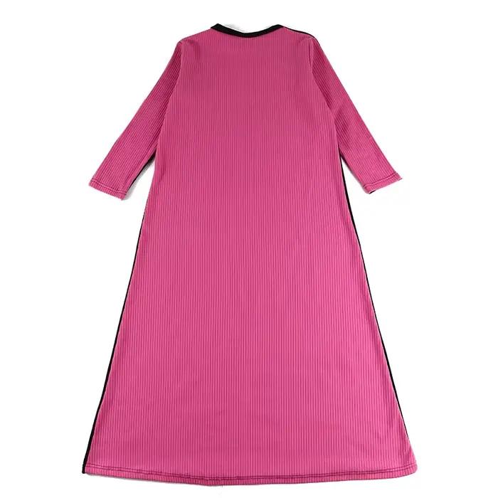 Chemise de nuit longue en velours pour filles, bleu et rose, côtelé, noir, vêtements maxi, robes décontractées à col rond, 8-18 ans