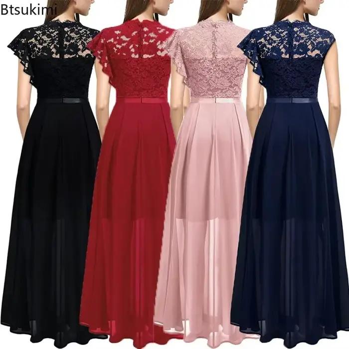 Robe Maxi Élégante Taille Haute Btsukimi En Mousseline de Soie Pour Femmes Occasions Spéciales Soirées Galas Mariages