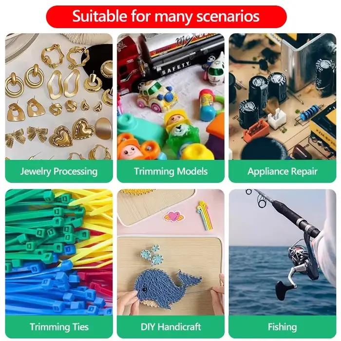Kit d'outils et d'équipement de pince à bijoux, pince à fil de coupe antarctique ronde longue, accessoires d'outils exécutifs de bijoux de bricolage, 8 styles