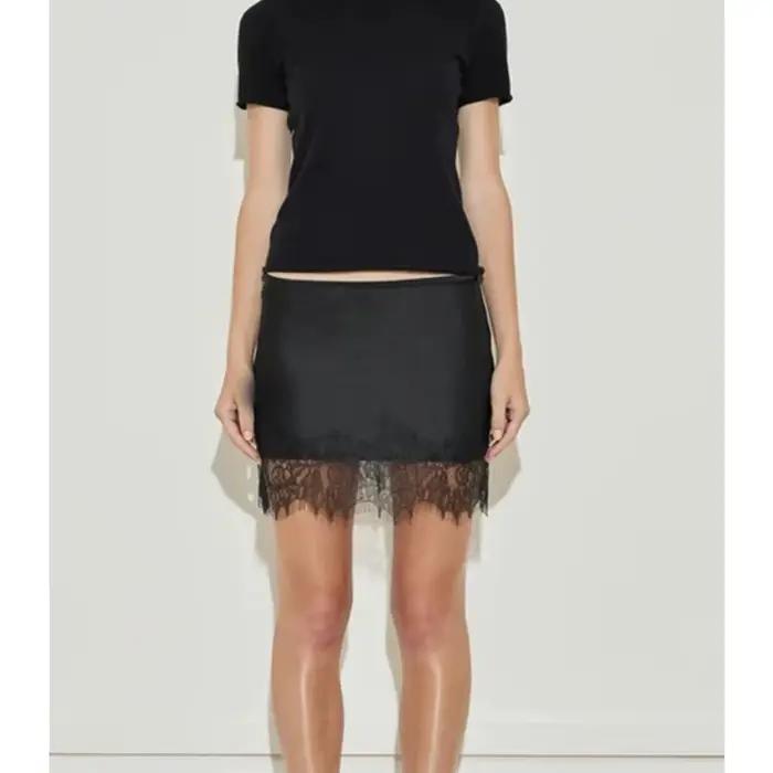 Mini-jupe sexy en dentelle patchwork pour femme, élégante, droite, élastique, décontractée, ajustée, mode streetwear