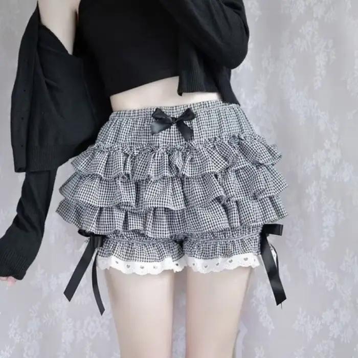 Jupe mi-longue d'été à taille haute à carreaux