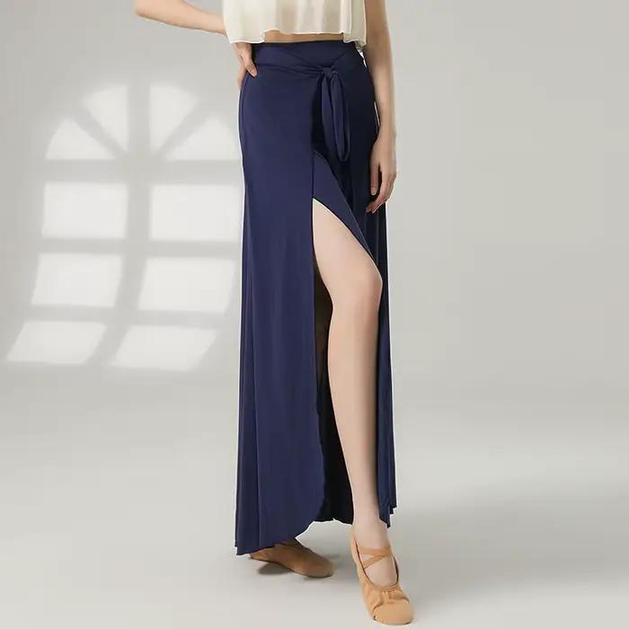 Jupe fluide pantalon femmes danse classique pratique culottes ceinture enveloppante danseuse formation Fusion fée Ballet Dancewear côté fendu nouveau