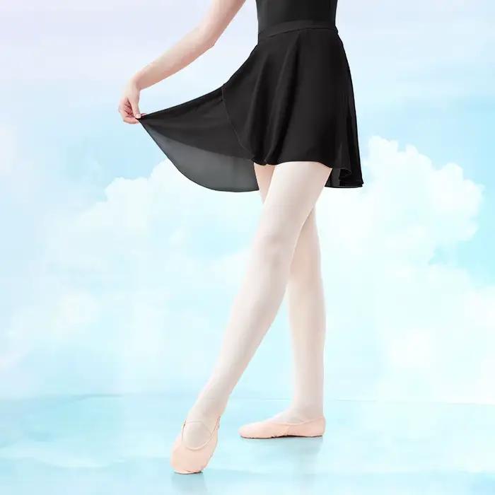 Jupe de ballet pour femmes jupe de danse en mousseline de soie noire jupe portefeuille de danse pour filles jupe semi-opaque jupe de danse jupe de ballerine cravate réglable