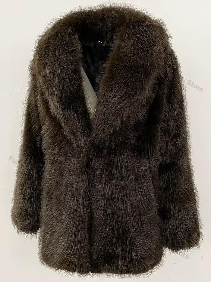 Manteau en fausse fourrure écologique pour femme, nouveau modèle chaud, avec ceinture, noir, veste moelleuse, vêtement d'extérieur en fausse fourrure, collection printemps
