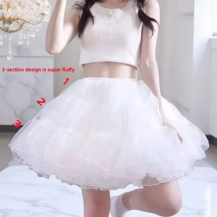 Jupon de soucoupe volante Lolita – Crinoline désossée à volume maximum, sous-jupe invisible sans fil pour gothique quotidien Sweet OP/JSK