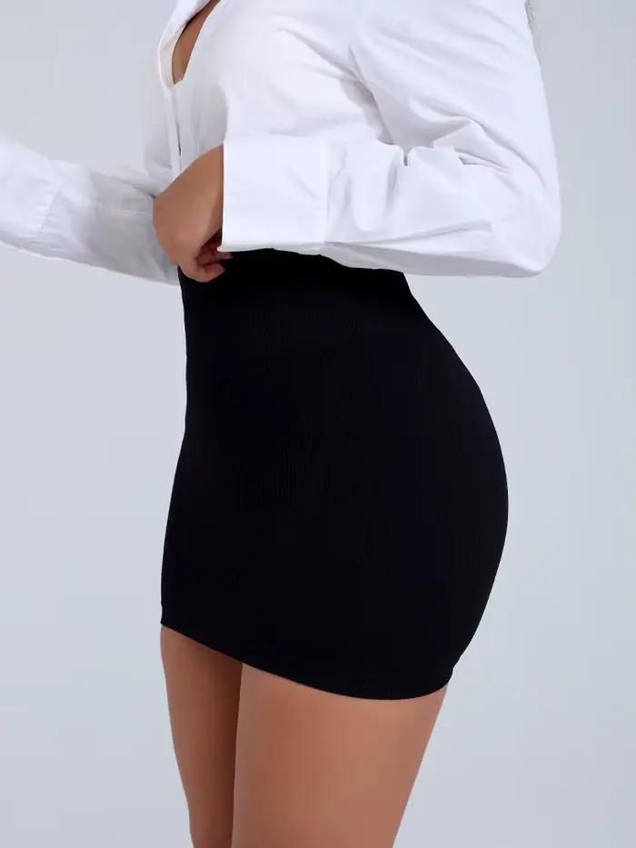 Mini jupe Slim côtelée Sexy taille haute pour femmes