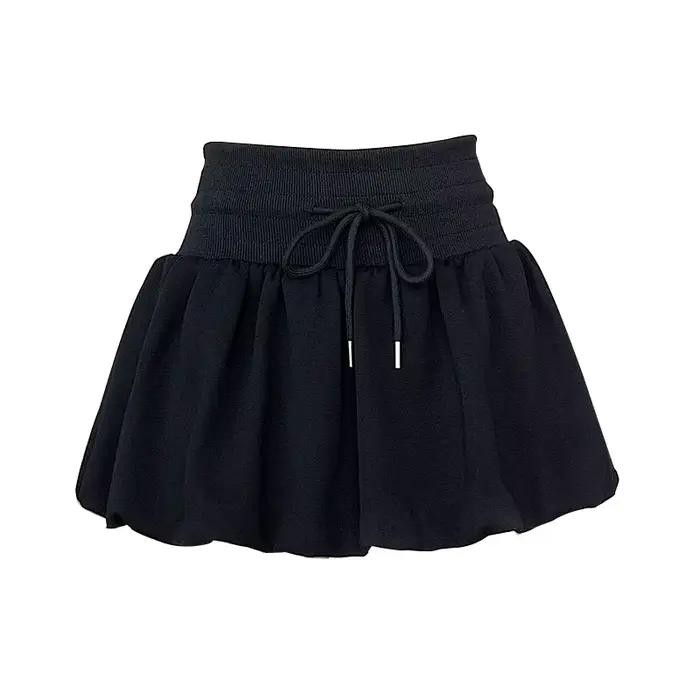 Jupe mi-longue bouffante taille haute pour femme