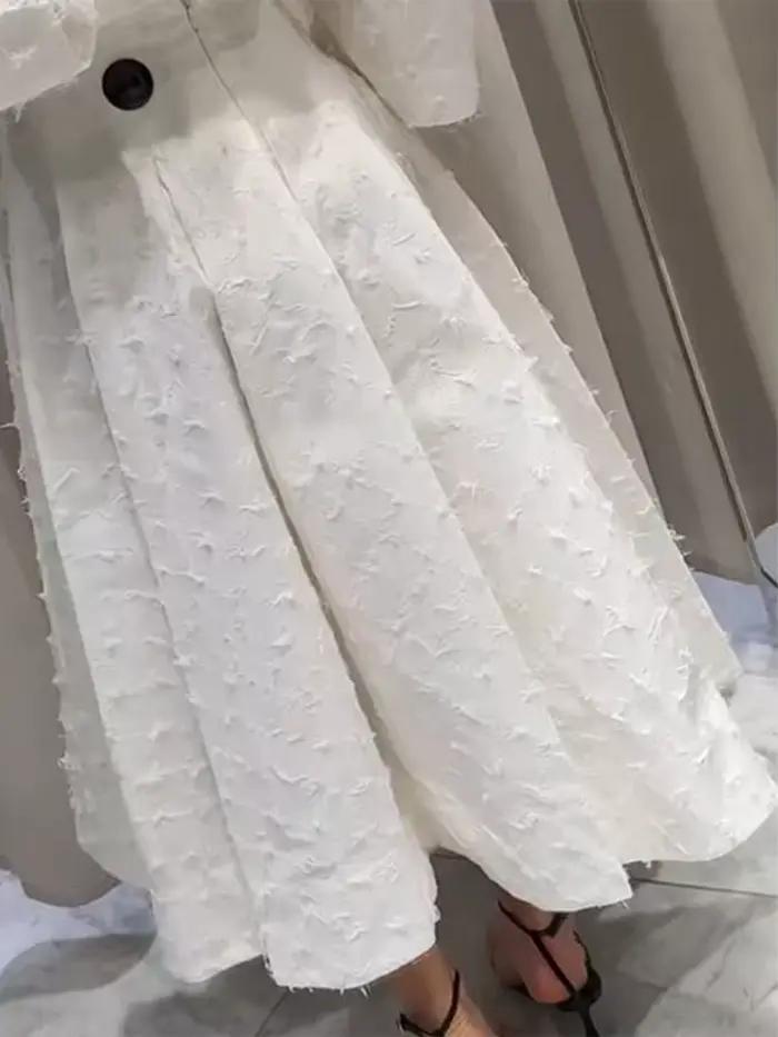Élégant franges chemise jupe ensemble femmes demi manches revers simple boutonnage chemises a-ligne jupes longues costume 2025 été dame ensembles