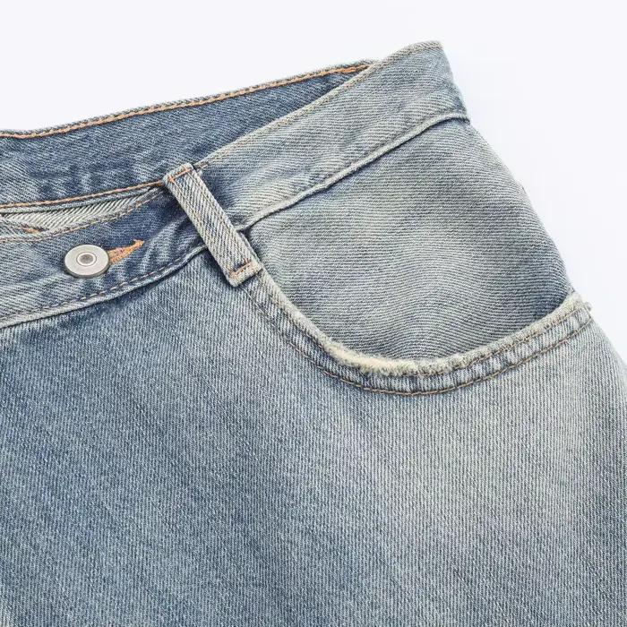 Jupe courte en jean asymétrique taille haute amincissante, nouvelle collection été, mode féminine, tissu polyester, jupe décontractée polyvalente