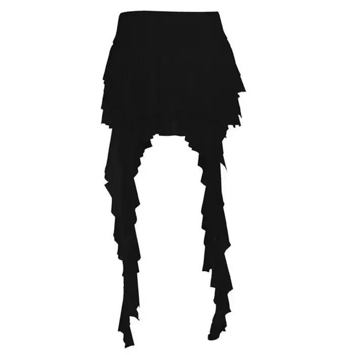 Jupe-short asymétrique bohème à volants pour femme