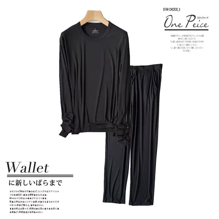 Ensemble de pyjama à manches longues pour hommes, vêtements de nuit confortables, vêtements de maison modaux, vêtements de nuit pour hommes, nouveau, 3XL