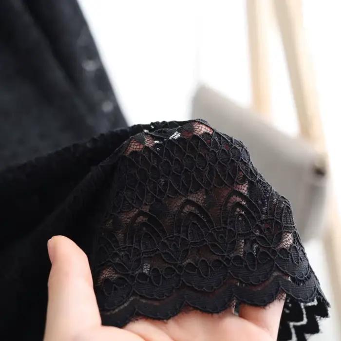 ZUZK dentelle tricoté deux côtés porter jupe