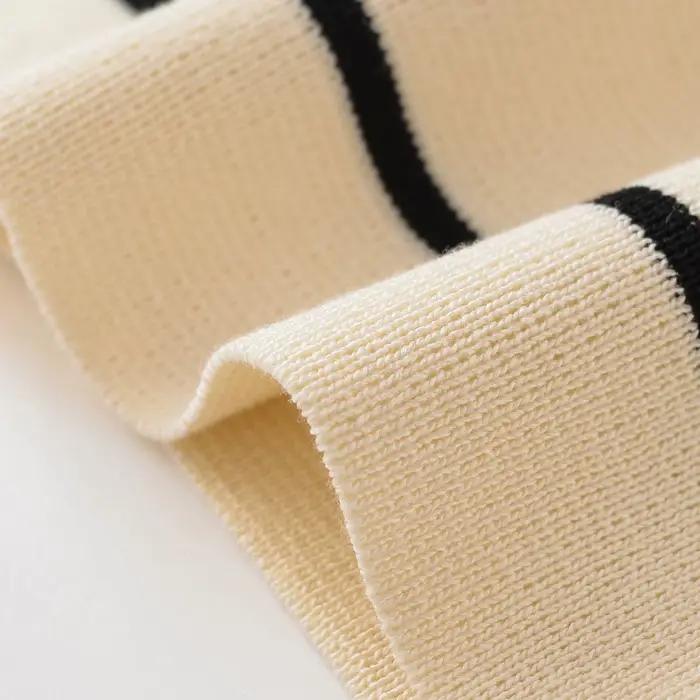 Ensemble jupe mi-longue rayée en tricot décontracté pour femme