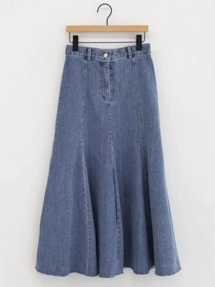 Vintage noir Denim taille haute jupes longues pour les femmes 2025 automne hiver nouvelle mode bleu élégant queue de poisson enveloppé hanche Jean jupe