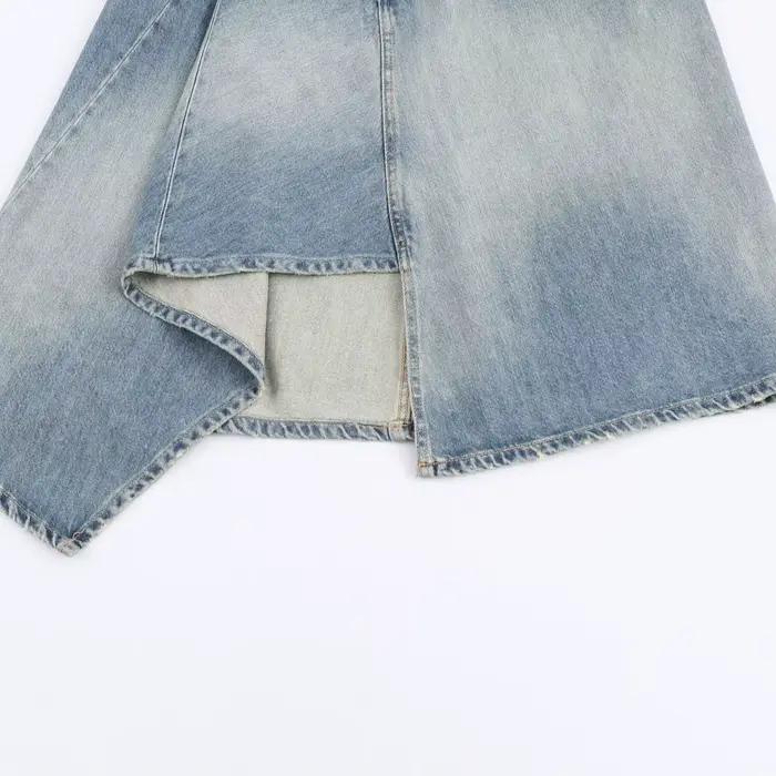 Jupe courte en jean asymétrique taille haute amincissante, nouvelle collection été, mode féminine, tissu polyester, jupe décontractée polyvalente