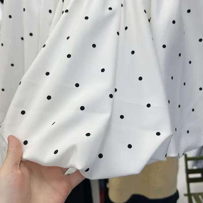 Mini-jupe blanche à pois, jupe courte d'été tendance pour femme