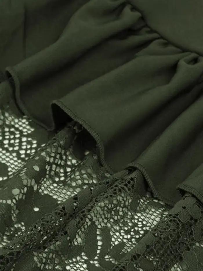 Jupe de style gothique tendance avec empiècements en dentelle et volants