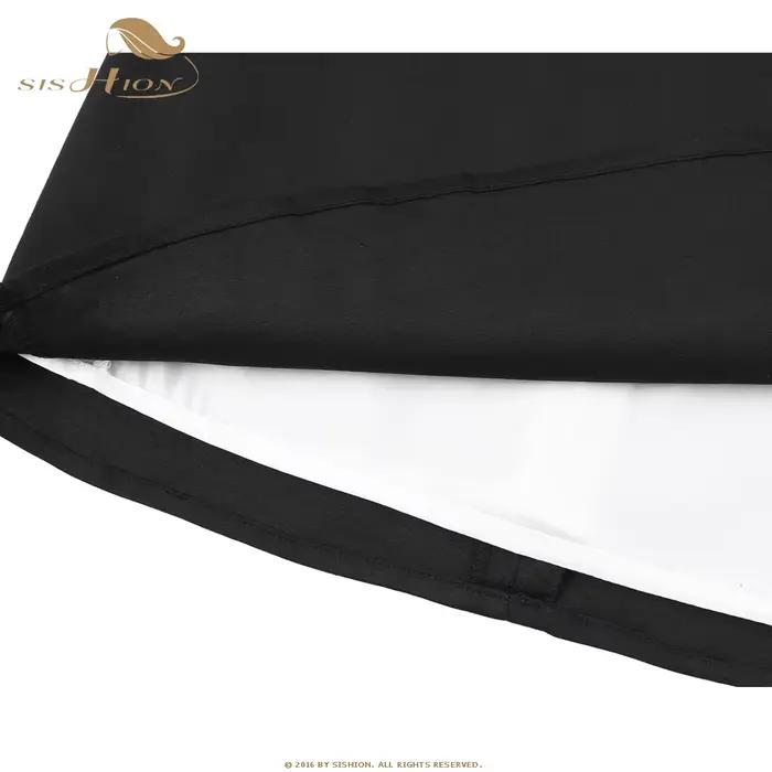 SISHION coton Sexy jupe noire SS0008 taille haute Vintage couleur unie Mini