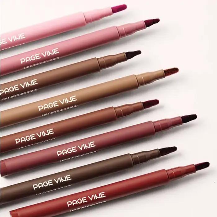 Crayon à lèvres velours marron, couleur chair, mat, imperméable, tasse antiadhésive, rouge cerise, stylo de Contour des lèvres, maquillage pour femmes