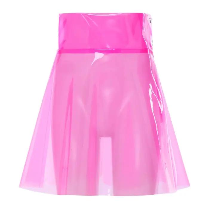 Jupe mini transparente en PVC pour femme