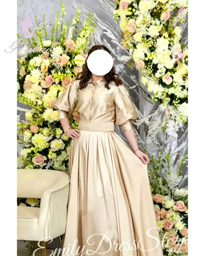 Robe de soirée blanche en satin personnalisée pour femme