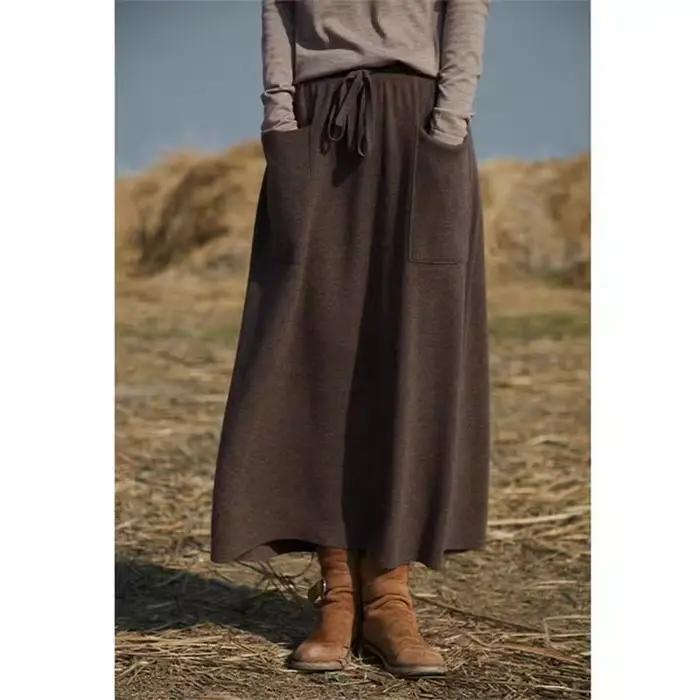 Jupe en laine mérinos pour femme