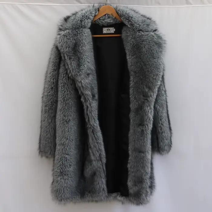 Manteau de fourrure pour hommes manteau long en fourrure de vison grande taille hiver épaissi chaud trench manteau