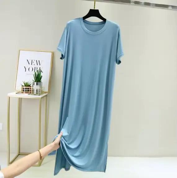 Grande taille chemise de nuit femmes nouveau printemps été longue robe modal coton vêtements de nuit robe de nuit femme ample robe de nuit chemise camisola
