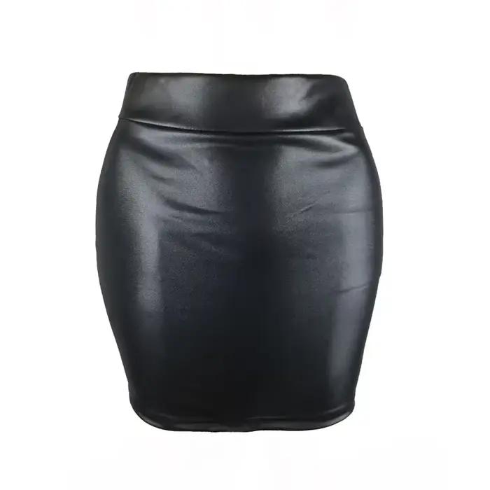 Jupe mini en similicuir PU mat style coréen pour femmes, tailles S-3XL, idéale pour l'été, design élégant et confortable, adapté pour les sorties nocturnes et journée de travail