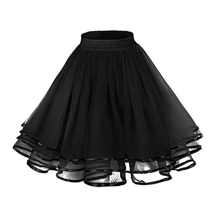 Femme jupon Tutu sous-jupes Crinoline années 50 3 couches ruban gaze Tulle jupe Vintage mariage mariée glisse Rockabilly