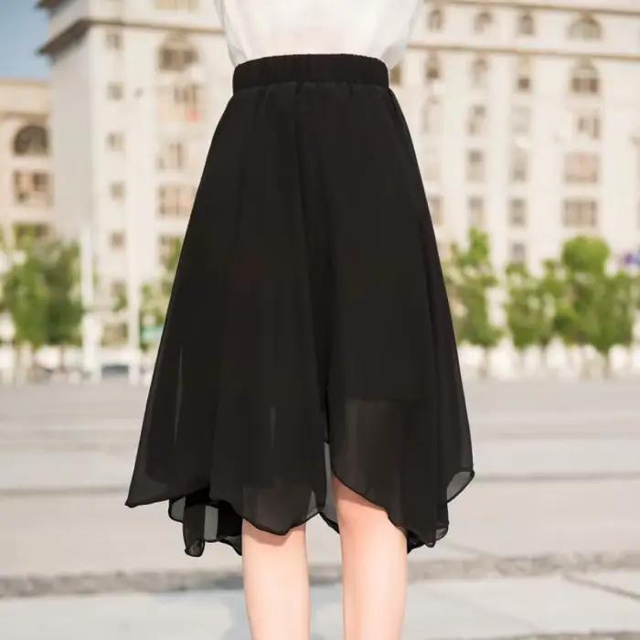 Jupes mi-longues à taille élastique irrégulière pour femmes, modeste, nouvelle mode coréenne Vintage, tendance 2025, pas cher, décontracté, Y2k V