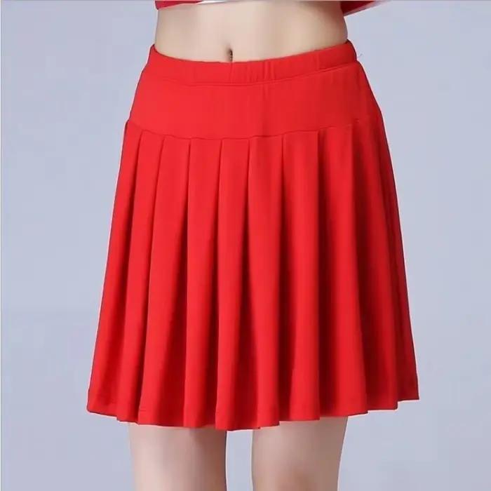 Jupe confortable en soie de lait pour femmes d'âge moyen et âgées, pliable, pour la danse de groupe et la danse latine, élégante et idéale pour la socialisation