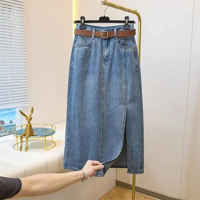 Jupe en jean vintage pour femme