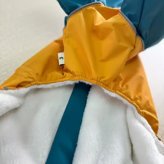 Mid Chien Vêtements En Hiver 4 Pattes En Peluche Bleu-Jaune Veste Coupe-Vent Imperméable Huibit Manteau Imperméable Chaud Pour L’Italie Greyhound