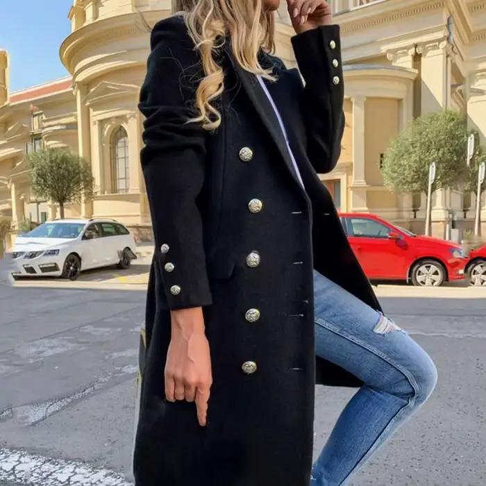 Pardessus en laine à manches longues pour femme, classique, coupe ajustée, décontracté