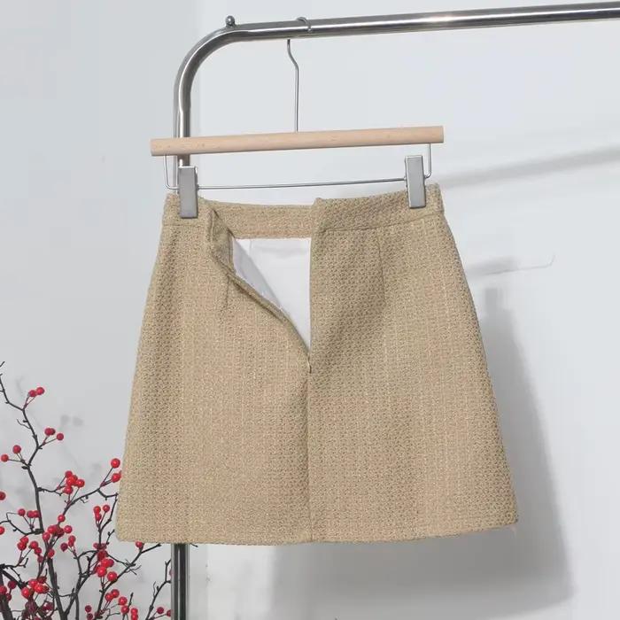 Jupes courtes trapèze en Tweed pour femmes