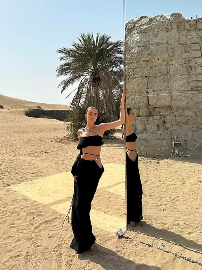 Ensemble haut et jupe Sexy à manches simples pour femmes