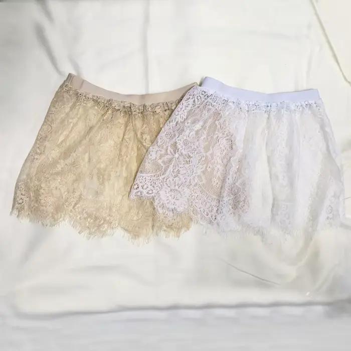 Mini-Jupe N2025 Sexy en Dentelle Transparente Jupe En Maille Rallonge De Chemise Taille Unique Pour Femmes Occasions Spéciales