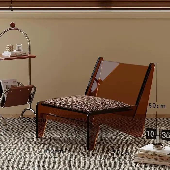 Fauteuils de salon vintage, chaises de balcon, chaises de salon confortables de style français, chaises uniques en acrylique, mobilier de style Mid-Century